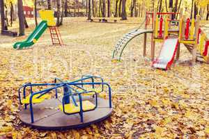 Empty playground at autumn