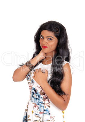 Beautiful Indian woman standing.