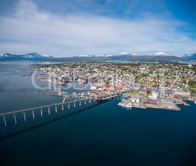 Bridge of city Tromso, Norway