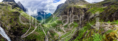 Troll's Path Trollstigen or Trollstigveien winding mountain road