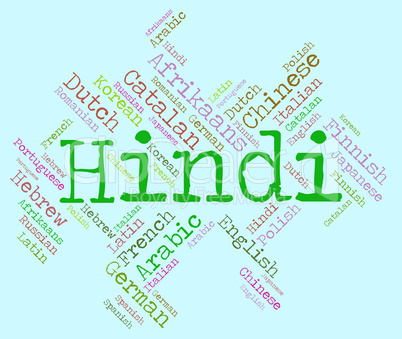 Hindi Language Shows Vocabulary Word And Communication