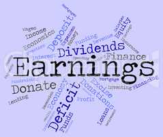 Earnings Word Indicates Dividend Words And Revenue