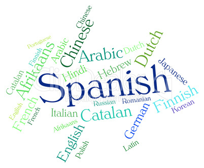 Spanish Language Means Wordcloud Translator And Text