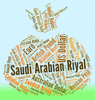 Saudi Arabian Riyal Means Foreign Currency And Banknote