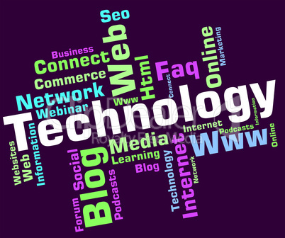 Technology Word Shows Digital Technologies And High-Tech