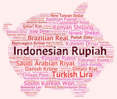 Indonesian Rupiah Represents Currency Exchange And Broker