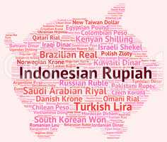 Indonesian Rupiah Represents Currency Exchange And Broker