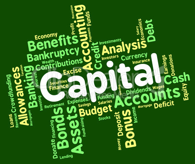 Capital Word Shows Rich Asset And Affluence