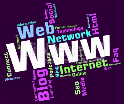 Www Word Shows World Wide Web And Internet