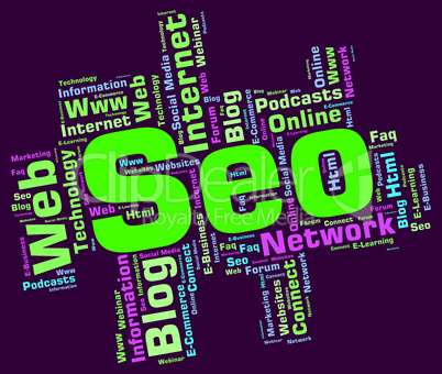 Seo Word Means Wordcloud Website And Optimization