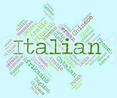 Italian Language Represents Italy Foreign And Text