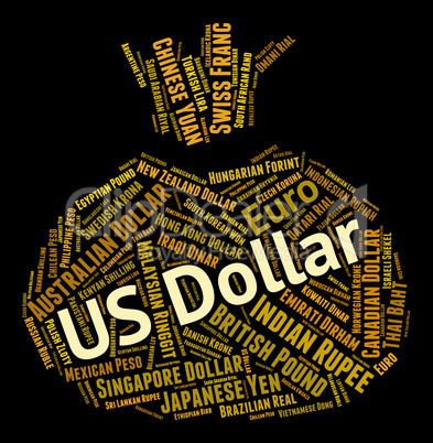 Us Dollar Indicates Currency Exchange And Coin