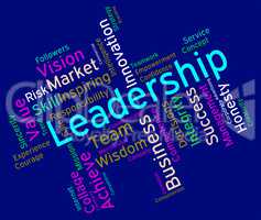 Leadership Words Represents Led Command And Authority