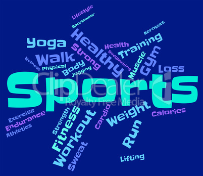 Sports Word Indicates Physical Activity And Exercising