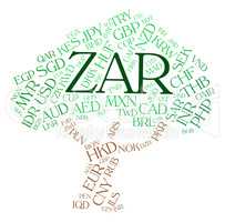 Zar Currency Indicates South African Rands And Currencies