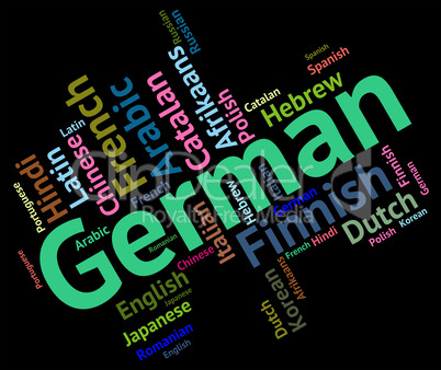 German Language Indicates Text International And Foreign