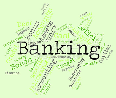 Banking Word Indicates Finances Text And Investment