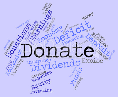 Donate Word Shows Contributions Give And Supporter