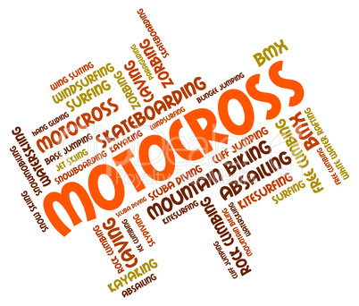 Motocross Words Represents Bike Enduro And Motorbikes