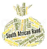 South African Rand Indicates Exchange Rate And Coinage