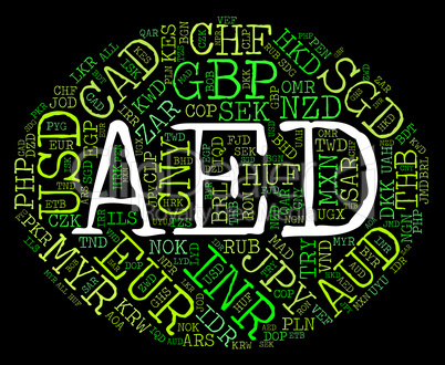 Aed Currency Indicates United Arab Emirates And Banknotes