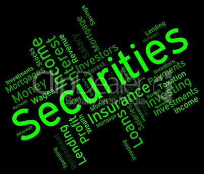 Securities Word Shows In Debt And Bond
