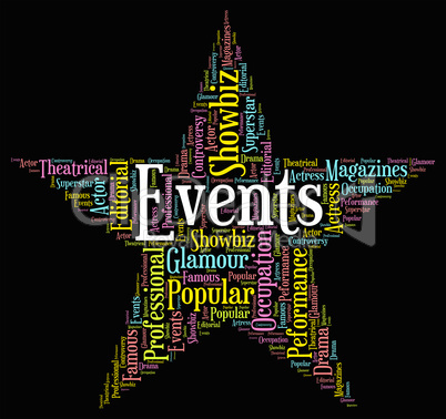 Events Star Represents Wordcloud Words And Function