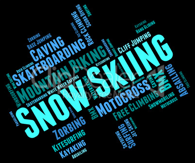 Snow Skiing Means Winter Sports And Mountain-Skier