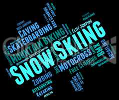 Snow Skiing Means Winter Sports And Mountain-Skier