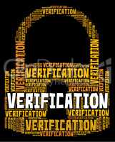 Verification Lock Shows Authenticity Guaranteed And Certified