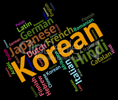 Korean Language Represents Wordcloud Languages And Word