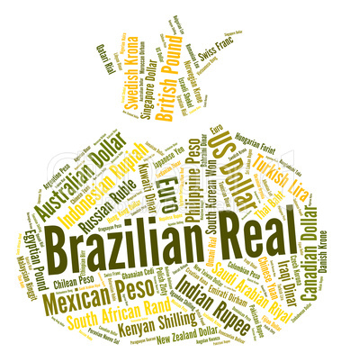 Brazilian Real Represents Worldwide Trading And Currency