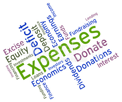 Expenses Word Represents Outgoing Outlays And Budgeting