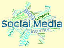 Social Media Shows Wordcloud Word And Internet