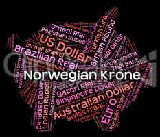 Norwegian Krone Means Currency Exchange And Coinage