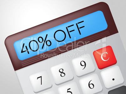 Forty Percent Off Shows Offer Calculation And Sale
