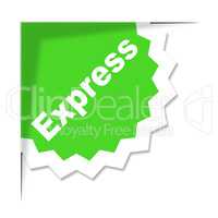 Express Delivery Label Shows High Speed And Courier