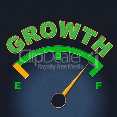 Growth Gauge Indicates Meter Scale And Indicator