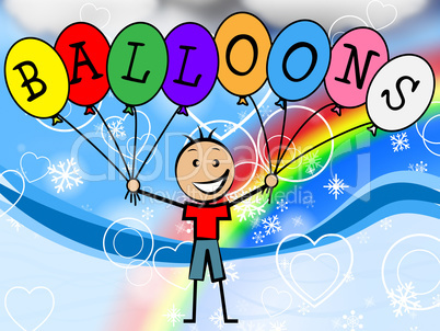 Balloons Boy Means Celebration Youth And Kids