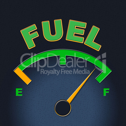 Fuel Gauge Represents Power Source And Dial