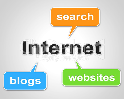 Internet Words Represents World Wide Web And Blog