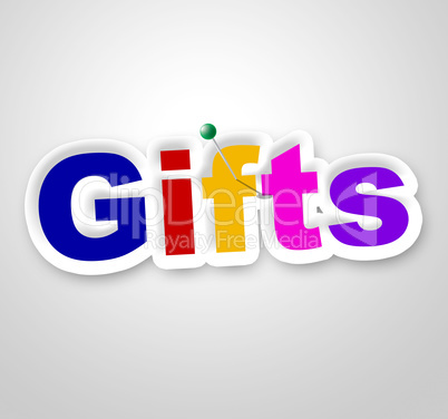 Gifts Sign Shows Box Giftbox And Gift-Box
