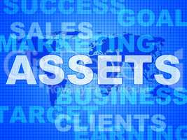 Assets Words Shows Wealth Valuables And Goods