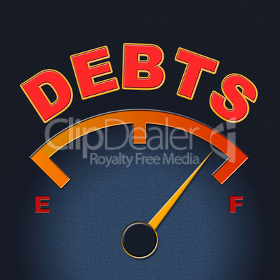 Debts Gauge Means Display Finance And Meter