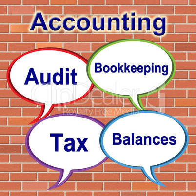 Accounting Words Represents Balancing The Books And Bookkeeping