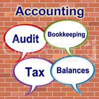 Accounting Words Represents Balancing The Books And Bookkeeping