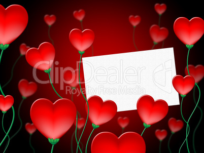Heart Message Represents Valentine Day And Communication