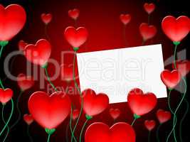 Heart Message Represents Valentine Day And Communication