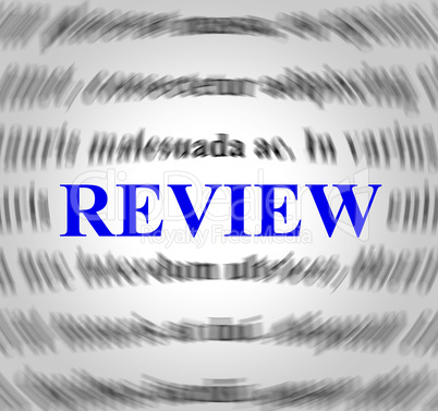 Review Definition Represents Evaluate Reviews And Inspection