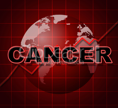 Cancer Graph Indicates Cancerous Growth And Diagram